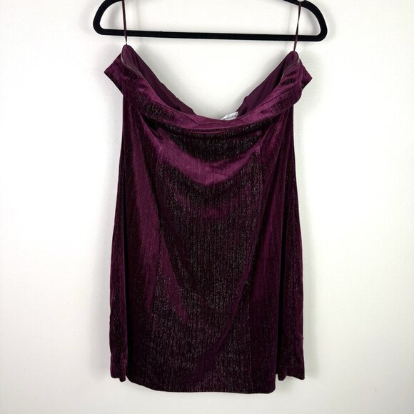 Urban Social Strapless Velvet Mini Dress XL NWT Off Shoulder Party Night Out - Picture 2 of 8